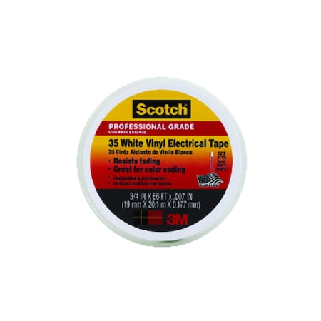 Scotch Scotch 3/4 in. W X 66 ft. L White Vinyl Electrical Tape 10828-DL-2W